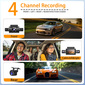 Cámara para Auto DVR de <span class=keywords><strong>4</strong></span> Canales 2K 1080P con Visión Nocturna, WiFi, Pantalla IPS, WDR, Grabador de Video Automático de 1 Año, Almacenamiento de 256 GB, Lente Dual, Impermeable - Product Image 2