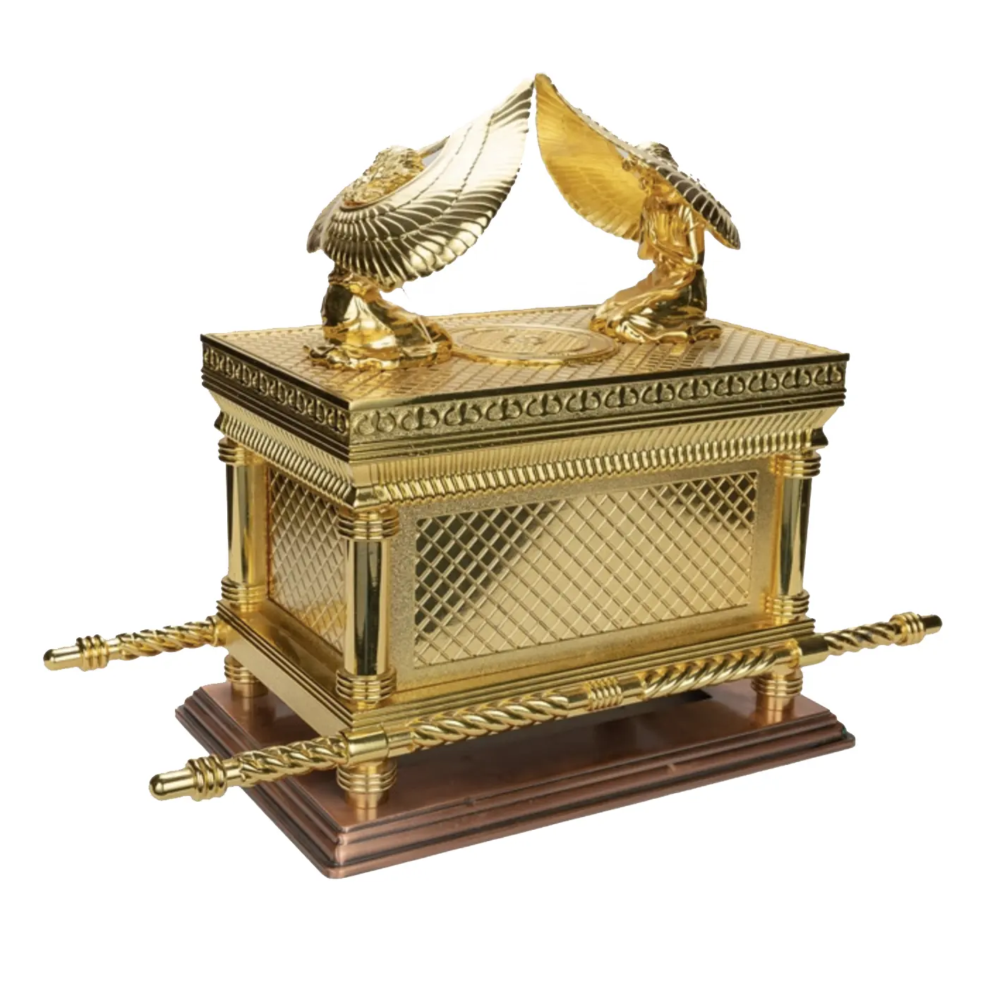 Judaica Gold Ark of the Covenant Témoignage Base en cuivre 20 "Grande taille