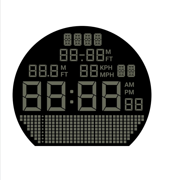 Factory Wholesale Cheap VA Digital Watch LCD Display with LED Backlight Reflective Transflective 2.7-5V