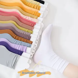 Großhandel Socken Frauen Teen Young Girl Günstige Korea Crew Ice Cool Dünne Mode Trendy Atmungsaktive Tube Socke