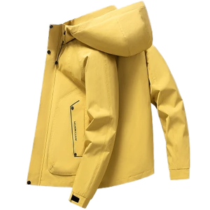 Veste coupe-vent décontractée pour homme RNSHANGER, mode automne, randonnée, camping, veste d'extérieur fine à capuche, fermeture éclair et boutons - Product Image 3