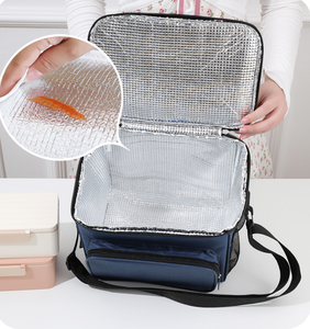 Sac isotherme Huidu à double compartiment en aluminium, sac de transport pour pique-nique, glacière à double étage, capacité 24L pour plats à emporter - Product Image 3
