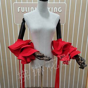 Costume da ballo da sala con maniche a sbuffo, nuovo accessorio per competizioni di danza, gonna per esibizioni di valzer con maniche a sbuffo - Product Image 1