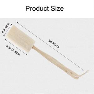 Natural Loofah Bath Scrubber Brush with Long Wood Handle Exfoliating Back Sponge - Product Image 6