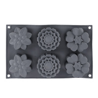 Moule en silicone antiadhésif en forme de fleur pour gâteaux, chocolats, fudges, gelées et gâteaux de lune