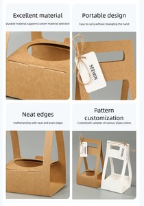 Scatola Quadrata Ecologica in Carta Kraft Colorata per Fiori e Piante Verdi - Cajas Para Flores Personalizadas - Product Image 5
