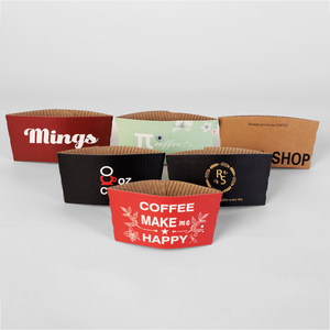 Manchon personnalisé en <span class=keywords><strong>carton</strong></span> ondulé naturel brun, blanc, noir, doré pour <span class=keywords><strong>gobelets</strong></span> en papier à boissons chaudes ou froides - Product Image 4