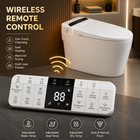 WC intelligent en céramique avec bidet intégré, réservoir d'eau, fonctionnement sans électricité, bouton rotatif de chasse d'eau, cuvette de toilettes