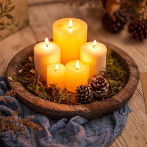 Plateau de rangement moderne en bois massif, biseauté, écologique, couleur brûlée, multifonctionnel, portable, porte-bougie, cuisine, salle de bain, bureau - Product Image 2