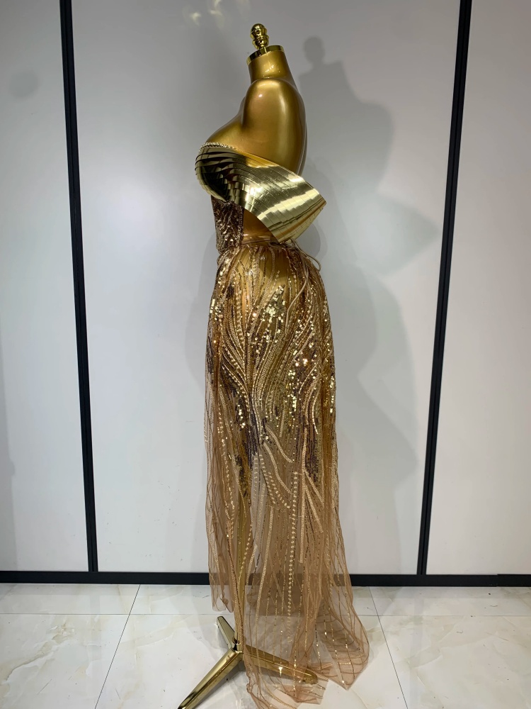 slim fit dress slacks Women's Sequin Dress Rose Gold Dress Party Dress Sparkly Dress Cocktai –  Koutun Dress main image 0