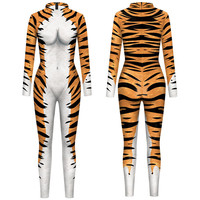 Combinaison de performance européenne-américaine pour hommes et femmes Nouveau Cross-Border Slim Fit Design Imprimé léopard Tight TV Movie Costumes