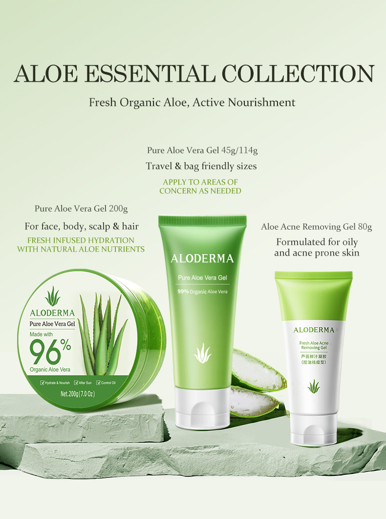 ALODERMA Organic Aloe Vera Gel - 200g After Sun Moisturizer