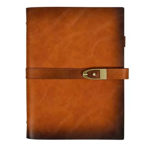 Carnets de voyage de luxe en cuir véritable format A5 avec logo personnalisé, idéaux pour les coffrets cadeaux - Offre promotionnelle IStapromo - Product Image 1
