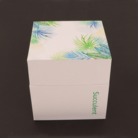 Boîte cadeau en papier personnalisée avec couvercle et base carrés pour plantes en pot, idéale pour les succulentes