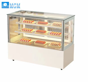 <span class=keywords><strong>Vitrina</strong></span> Refrigerada <span class=keywords><strong>Vertical</strong></span> para <span class=keywords><strong>Postres</strong></span>, Exhibidor de Bebidas con Vidrio Cuadrado e Iluminación LED para Tiendas de Té - Product Image 1