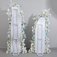Decoración para Torre de Pasteles, Flores Artificiales Azules (Rosa y Baby's Breath), Exhibición Comercial para Escaparates de Bodas, Decoración Estética