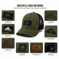 Casquette de baseball personnalisable avec logo, écusson en toile de jute, panneau arrière en maille, visière structurée courbée, réglable, unisexe, style camionneur