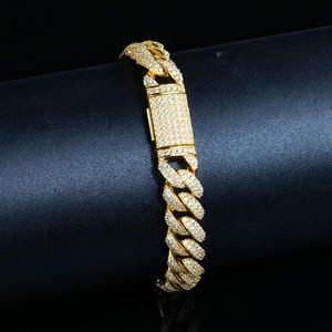 Factory wholesale S925 Silver Full Inlaid Moissanite Double Row Arc Cuban <b>Bracelet</b> Full Diamond chilled Jewelry VVS Chain Gift - Product Image 4