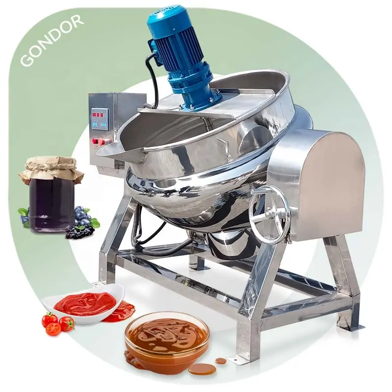 Industrial Cooking Mixer Automation Double Electric Heating Jacket Kettle Sugar Melting Machine with Mixer