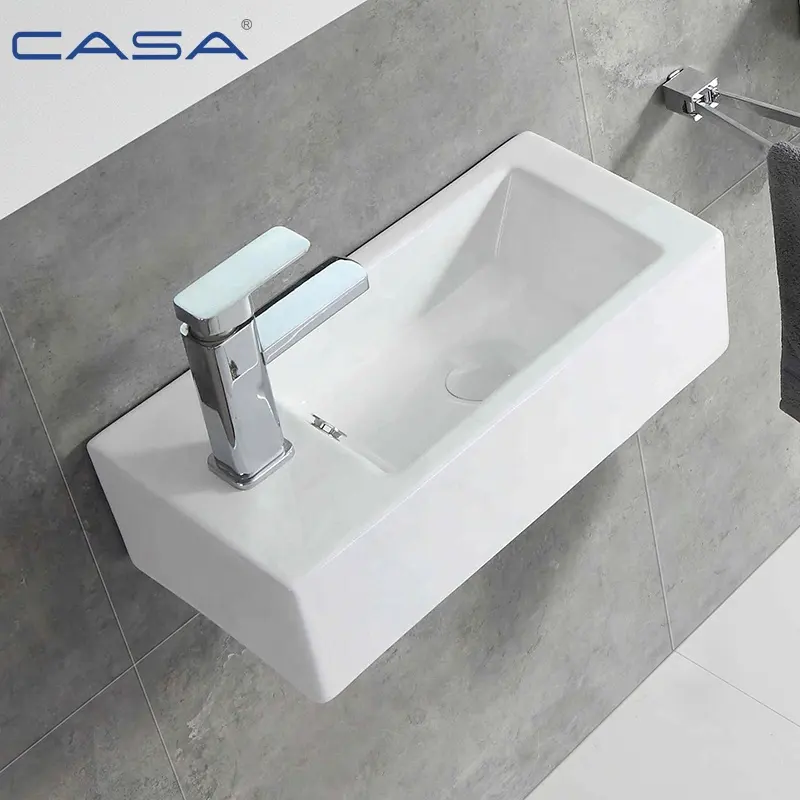 CASA-Lavabo mural en céramique, articles sanitaires, lavabo blanc, petit lavage, salle de bain
