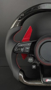 Volante Personalizado de Fibra de Carbono y Cuero para <span class=keywords><strong>Audi</strong></span> Serie A3/A4/A6/Q/S/RS con Palancas de Cambio LED y Botón de Encendido/Apagado - Product Image 5
