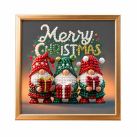 Kit de Peinture Diamant 5D DIY Vintage de Noël avec Perles Rondes et Diamants, Art Lumineux Écologique pour Adultes avec Plateau et Boîte