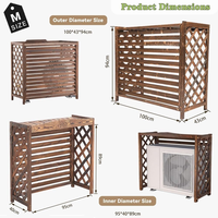 Cache-climatiseur extérieur en bois personnalisé avec design à persiennes, meuble de rangement décoratif pour unité de climatisation, pour jardin et terrasse