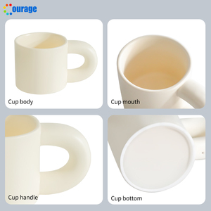 Bán buôn đáng yêu mũm mĩm gốm Mark cup thăng hoa cà phê đầy màu sắc màu sắc tương phản chất béo Mugs 11oz - Product Image 5