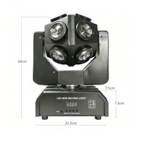 MOKE 120W LED Mini Moving Head Light DMX512 RGBW 4-en-1 Rotation Continue à 540 Degrés Projecteur de Scène Beam Wash pour DJ, Fêtes, Discothèques et Clubs