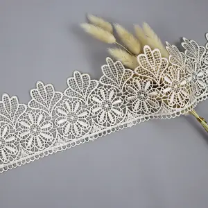 2022 new design embroidery white trim lace suppliers of polyester trimming laces for wedding gowns