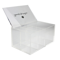 Boîte en acrylique personnalisée, vitrine transparente en acrylique, 5 boîtes latérales avec couvercle/couvercle coulissant ou base, boîte cube en acrylique en plexiglas pour nourriture rose