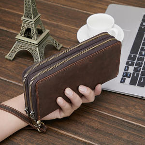 กระเป๋าคลัทช์หนังวัวแท้ AndoBag สำหรับผู้ชาย กระเป๋าธุรกิจขนาดใหญ่ ใส่ของได้เยอะ กระเป๋าถือแบบซิปคู่ กระเป๋าสตางค์ใบยาว รุ่น 1003 - Product Image 1