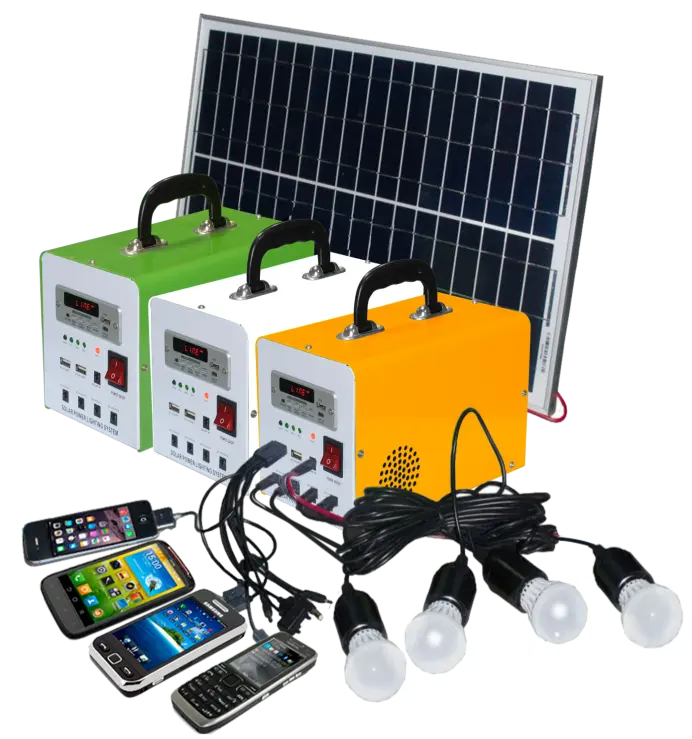 Mini sistema solar de iluminação portátil, kit de painéis solares portátil 10 w 10 w 30w mp3, sistema de iluminação solar 10 w para hom