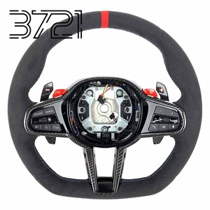 Volant en fibre de carbone pour BMW G20 G30 F30 F10 M Sport avec boutons M1 M2, palettes de changement de vitesse, Alcantara, volant de course personnalisé - Product Image 1