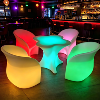 Tables et chaises LED RGB étanches pour l'extérieur, idéales pour les mariages, événements, hôtels, salons, bars et boîtes de nuit (Dropshipping)