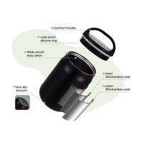 Boîte à lunch durable en acier inoxydable 304 de 800 ml avec double isolation et poignée ergonomique pour le transport quotidien des repas