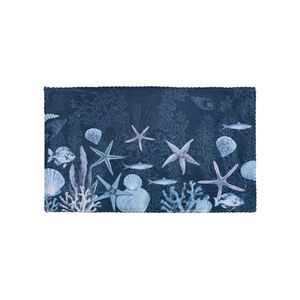 Bleu marine Marine Life tapis <span class=keywords><strong>de</strong></span> <span class=keywords><strong>bain</strong></span> étoile <span class=keywords><strong>de</strong></span> mer <span class=keywords><strong>coquille</strong></span> impression doux absorbant antidérapant océan thème tapis salle <span class=keywords><strong>de</strong></span> <span class=keywords><strong>bain</strong></span> décor éponge imprimé tapis - Product Image 1