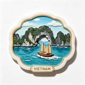 Aimants de réfrigérateur personnalisés en résine 3D du Vietnam, aimants de réfrigérateur, paysage marin de la <span class=keywords><strong>baie</strong></span> de <span class=keywords><strong>Ha</strong></span> <span class=keywords><strong>Long</strong></span>, souvenirs, cadeaux, aimants peints à la main - Product Image 1