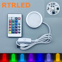 Lampe LED RGB USB Ronde pour Imprimante 3D, Kit d'Éclairage en Aluminium pour Bambu Lab, Éclairage Adhésif pour Armoire et Placard