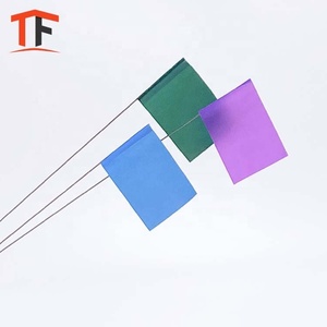 Couleur de taille personnalisée 2.5x3.5 pouces marqueurs de cour de bâton drapeaux de logo colorés pour les drapeaux de pelouse d'enquête d'irrigation de paysage - Product Image 5