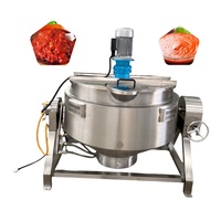 Nouvelle chaudière industrielle électrique à vapeur et à gaz avec agitateur, marmite de cuisson pour confiture, sauce, sirop, machine de transformation alimentaire liquide