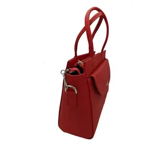 Porte-documents en cuir de vachette rouge ciselé Fana Francis avec fermeture à rabat, sac d'affaires pour hommes - Product Image 3