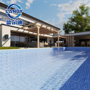 Landy Doublure de <span class=keywords><strong>piscine</strong></span> <span class=keywords><strong>rectangulaire</strong></span> en PVC bleu de 1,5 mm d'épaisseur 1,8x25m Imperméable Résistant au chlore Résistant aux UV Antidérapant - Product Image 4