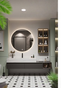 Italian-Style Luxury Solid Stone Integrated Vanity with <b>Smart</b> <b>Mirror</b> Cabinet Set Modern Minimalist Wall-Mounted Bathroom Vanity - Product Image 4