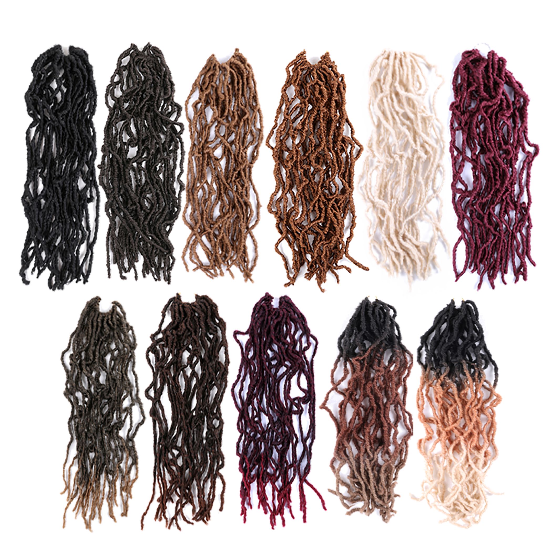 Лидер продаж, вязаные косички 14-36 дюймов, вязаные косички, высококачественные волоконные Afo дреды, богиня nu locs