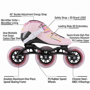 Chaussures de patinage à roulettes en fibre de carbone pour adultes, très vendues, à rebond élevé, 4 <span class=keywords><strong>roues</strong></span> en PU, roulements ABEC-11 - Product Image 6
