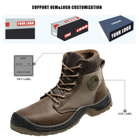Bottes de sécurité imperméables personnalisées avec embout en acier, chaussures de sécurité anti-perforation en cuir microfibre pour hommes