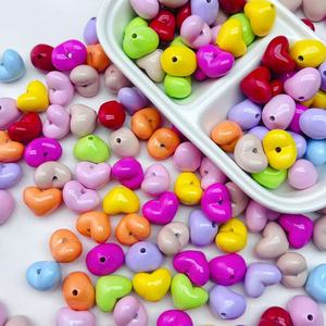 Wholesale Multi Colors Heart Shaped <strong>Beads</strong> Acrylic <strong>Beads</strong> Chunky Loose <strong>Plastic</strong> <strong>Bead</strong> for Diy Jewelry Making Accessories - Product Image 1