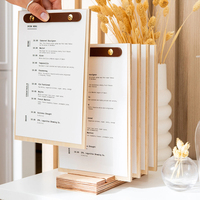 Support de menu en contreplaqué avec motif sculpté personnalisé de haute qualité, pour restaurant, bar, menu de boissons, couverture de menu simple A5
