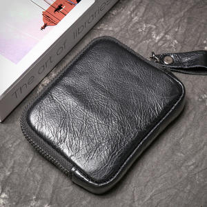 Porte-monnaie simple et élégant pour homme, portefeuille en cuir véritable, pochette zippée en cuir souple pour femme, porte-cartes grande capacité - Product Image 5